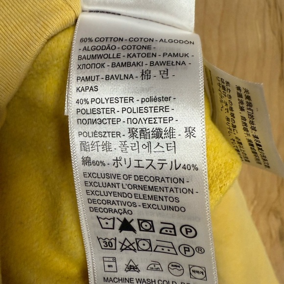 Levi's Yellow Crewneck Sweater Soft Cotton Casual - Picture 3 of 4